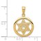 14K Yellow Gold Jewish Chai Star of David Pendant Jewerly 26.1mm x 18.6mm